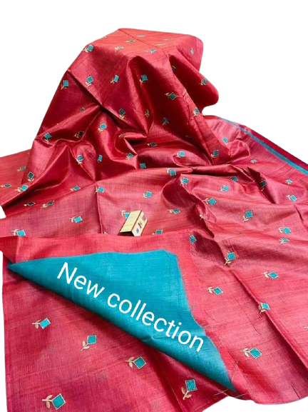 Tussar Kora Silk Saree M J HANDLOOM