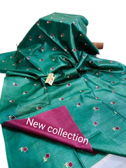 Tussar Kora Silk Saree M J HANDLOOMS