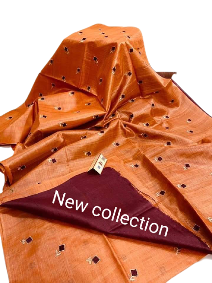 Tussar Kora Silk Saree M J HANDLOOMS