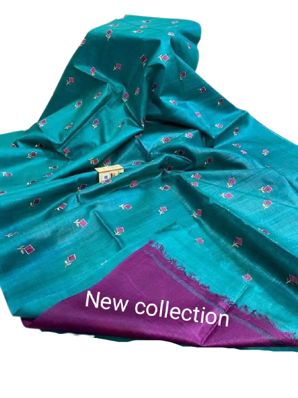 Tussar Kora Silk Saree M J HANDLOOMS