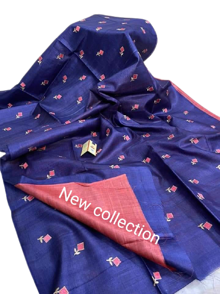 Tussar Kora Silk Saree M J HANDLOOM