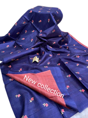 Tussar Kora Silk Saree M J HANDLOOM