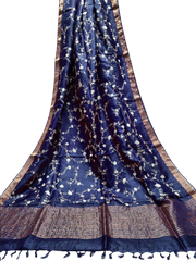 Silk Linen Embroidery Saree M J HANDLOOMS