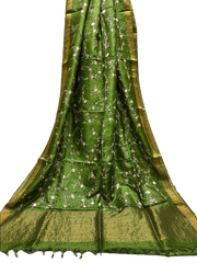 Silk Linen Embroidery Saree M J HANDLOOMS