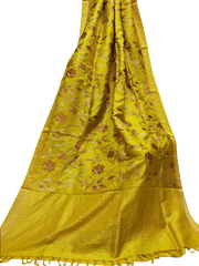 Silk Linen Embroidery Saree M J HANDLOOMS