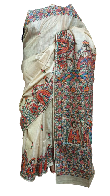 Pure Tussar Silk print saree