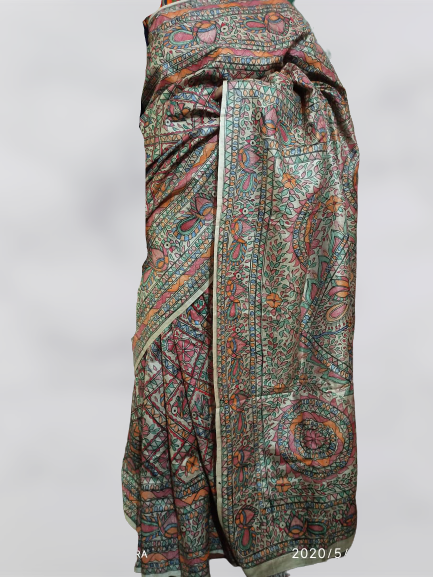 Pure Tussar Silk print saree