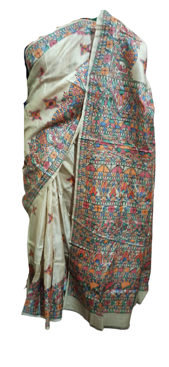 Pure Tussar Silk print saree