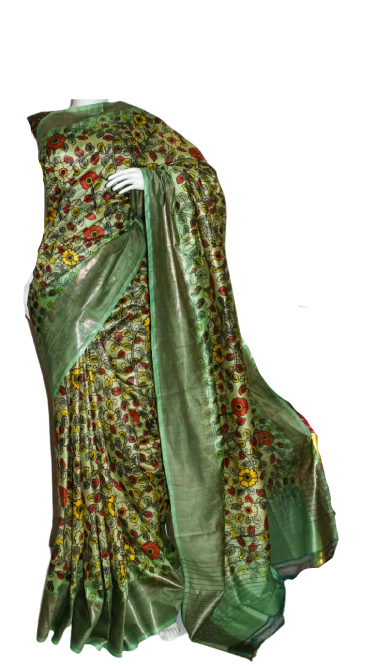Pure Tussar Silk print saree