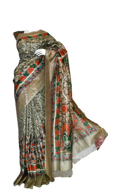 Pure Tussar Silk print saree
