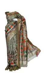Pure Tussar Silk print saree