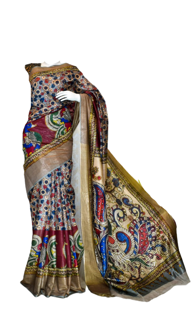 Pure Tussar Silk print saree
