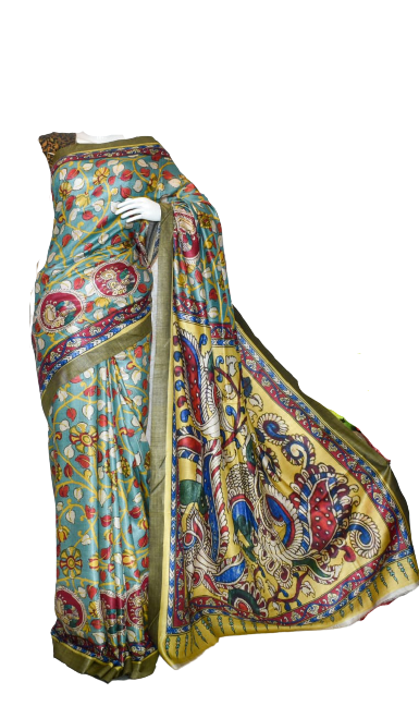 Pure Tussar Silk print saree