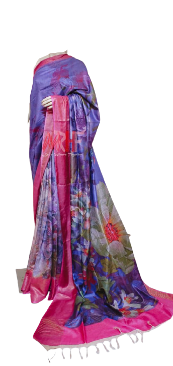 Pure Tussar Silk print saree