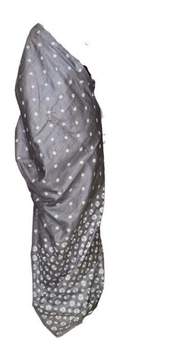 Tussar Silk Hand Embroidery Cutwork M J HANDLOOMS