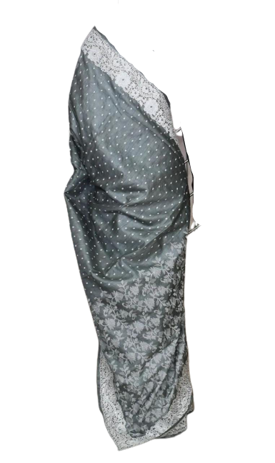 Tussar Silk Hand Embroidery Cutwork M J HANDLOOMS