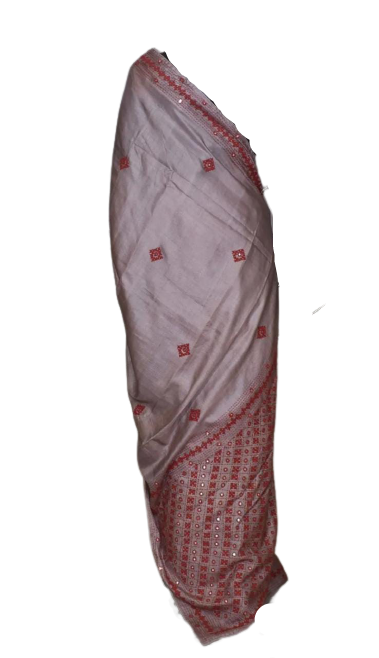 Tussar Silk Hand Embroidery Cutwork M J HANDLOOMS