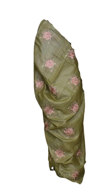 Ghicha Tussar Silk Hand Embroidery Saree M J HANDLOOMS
