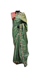 Tussar Silk Hand Embroidery Cutwork SILK ZONE