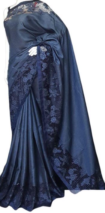 Tussar Silk Hand Embroidery Cutwork SILKZONE