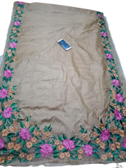 Tussar Silk Hand Embroidery Cutwork SILKZONE