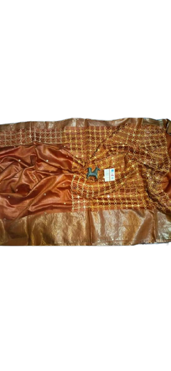 Tussar Silk Hand Embroidery Cutwork SILKZONE