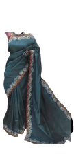 Tussar Silk Hand Embroidery Cutwork SILKZONE