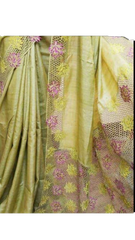 Tussar Silk Hand Embroidery Cutwork SILKZONE