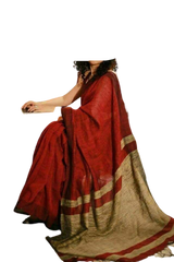 Pure Linen Saree M J HANDLOOMS