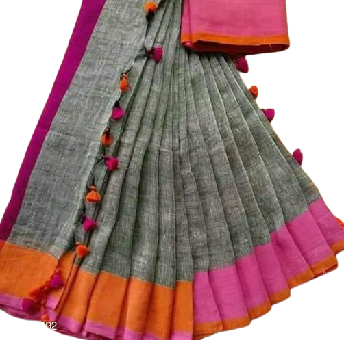 Pure Linen Saree M J HANDLOOMS