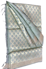 Organza Linen Cutwork Saree M J HANDLOOMS