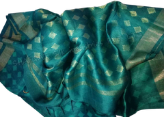 Organza Linen Cutwork Saree M J HANDLOOMS