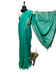 Organza Linen Cutwork Saree M J HANDLOOMS
