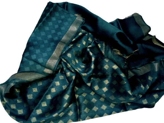 Organza Linen Cutwork Saree M J HANDLOOMS