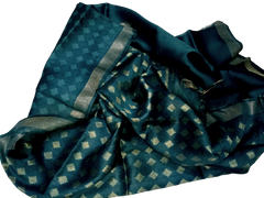 Organza Linen Cutwork Saree M J HANDLOOMS