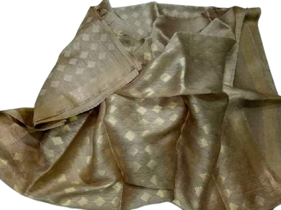 Organza Linen Cutwork Saree M J HANDLOOMS