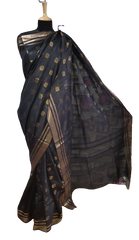 Tussar Munga Silk Zari Butta Saree HIND SILK