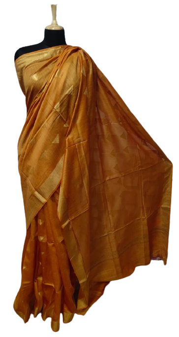 Tussar Munga Silk Zari Butta Saree HIND SILK