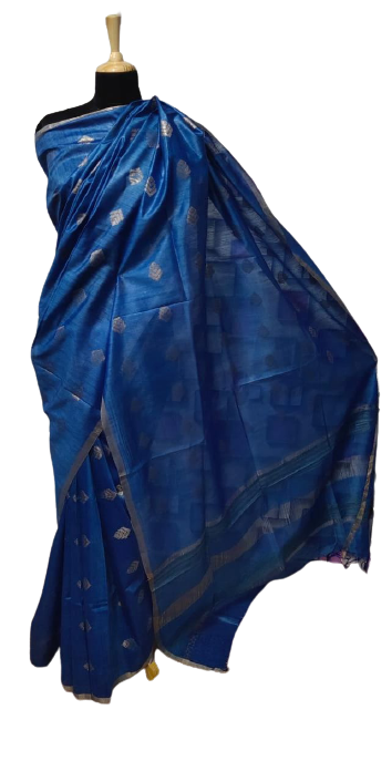 Tussar Munga Silk Zari Butta Saree HIND SILK