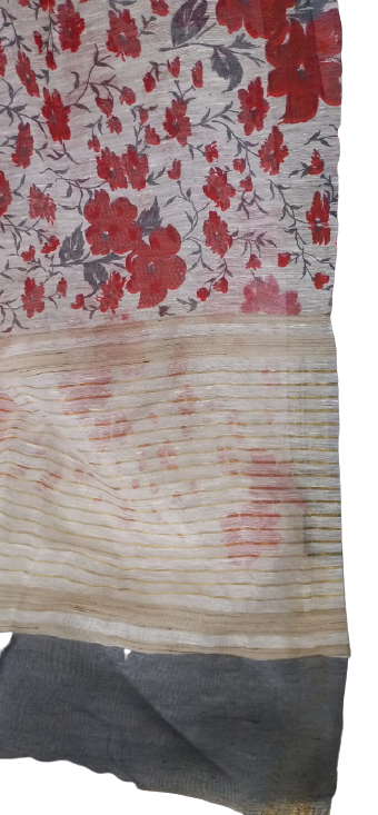 Organza Silk Linen Saree SILK ZONE