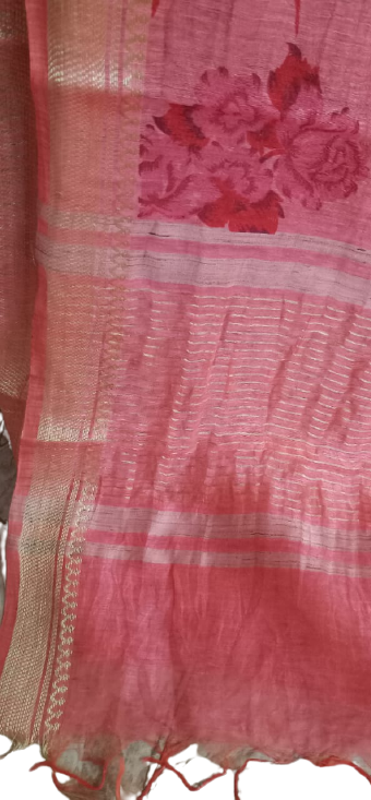 Organza Silk Linen Saree SILK ZONE