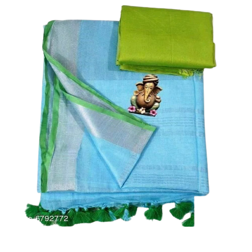 Khadi Linen Saree M J HANDLOOM