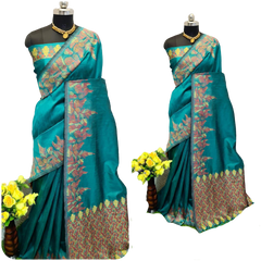 Handloom Raw Silk Weaving Saree M J HANDLOOM