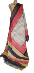 Pure Tussar Silk print saree