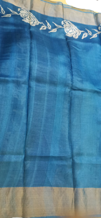 Pure Tussar Silk print saree