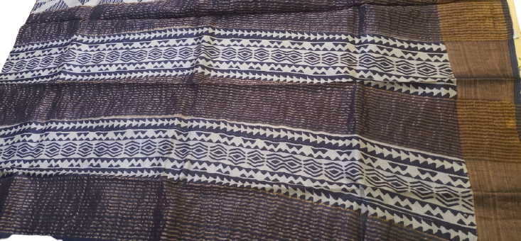 Pure Tussar Silk print saree