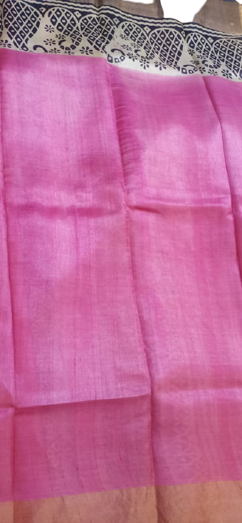 Pure Tussar Silk print saree