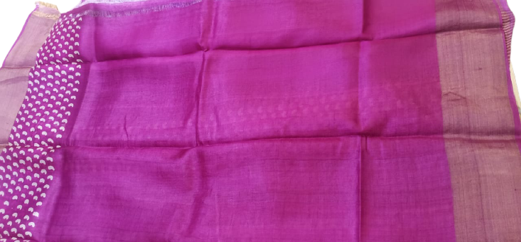 Pure Tussar Silk print saree