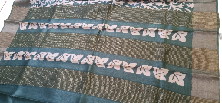 Pure Tussar Silk print saree