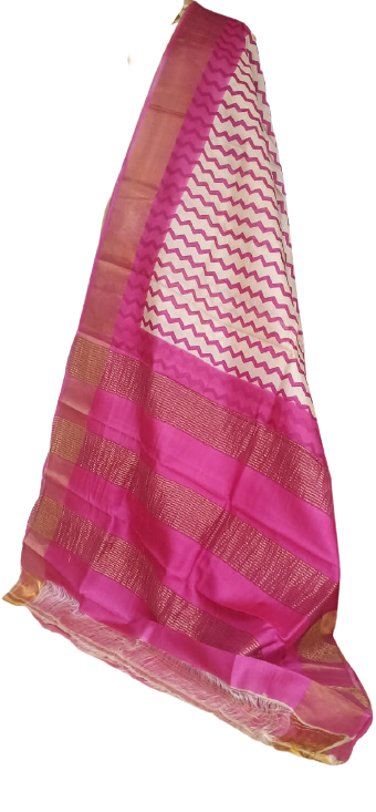 Pure Tussar Silk print saree